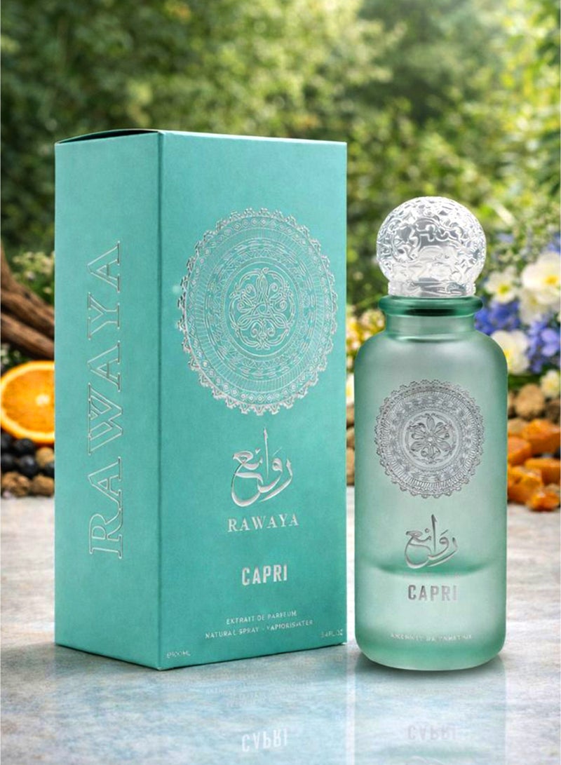 OUDI Luxury Unisex Perfume Oudi Rawaya Capri Extrait De Parfum 100ml | Luxury Unisex Perfume with Musky, Powdery & Vanilla Accords | Long Lasting Fragrance for Men & Women - Image 1